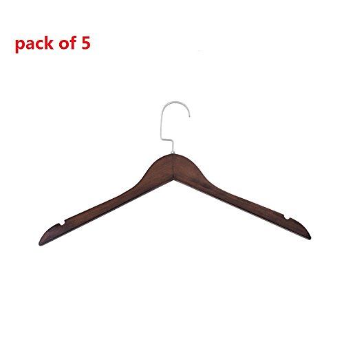 Advanced Solid Wood Toothed Hanger Heavy Duty 5 Pack Coat Hanger Cedar Hangers Antiskid Suit Hangers Wooden Clothes Hanger