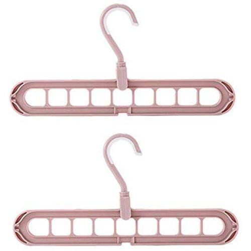 Magic Clothes Hanger, Multifunctional Hanger Saves Space, 360 Degree Rotating Collapsible Plastic Non Slip Hanger Organizer, Rotate Anti-Skid Folding Hangers with 9 Slots