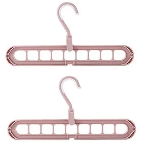 Magic Clothes Hanger, Multifunctional Hanger Saves Space, 360 Degree Rotating Collapsible Plastic Non Slip Hanger Organizer, Rotate Anti-Skid Folding Hangers with 9 Slots