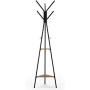 Homfa Coat Rack Stand 71 inch with 9 Hooks and 2-Tier Storage Shelves, Free Standing Industrial Hall Tree Clothes Hanger for Hat, Bag, Accent Metal Frame Vintage