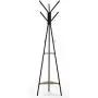 Homfa Coat Rack Stand 71 inch with 9 Hooks and 2-Tier Storage Shelves, Free Standing Industrial Hall Tree Clothes Hanger for Hat, Bag, Accent Metal Frame Vintage