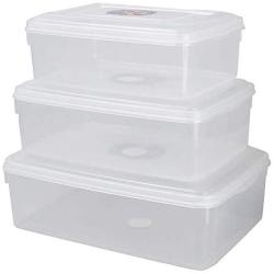 Ggbin Plastic Boxes with Lid, Clear, Clear Storage Containers(6Qt, 8Qt, 12Qt)