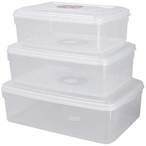 Ggbin Plastic Boxes with Lid, Clear, Clear Storage Containers(6Qt, 8Qt, 12Qt)