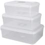 Ggbin Plastic Boxes with Lid, Clear, Clear Storage Containers(6Qt, 8Qt, 12Qt)