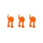 Ikea Set of 3 Dog Tail Hooks Hat Coat Key Wall Mounted Hanger (Orange)