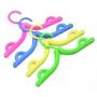 KLOUD City Pack of 4 (Blue, Yellow, Green, Hot Pink) Plastic Foldable Travel Clothes Hanger with Anti-Slip Grooves Plus Cleaning Cloth