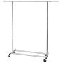 Simple Trending Clothing Garment Rack with Wheels, Extendable & Collapsible, Capacity 150 lbs, Chrome