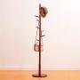 TLTLYMJ Coat Rack, Solid Wood Bedroom Hangers, Home Floor, Simple Office Clothes Rack (Color : Dark Brown)