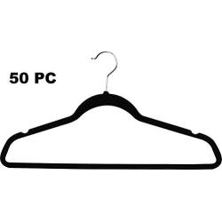 Excellent 50 PC Velvet Hangers Clothes Premium 150 Heavy Duty Non Slip Black