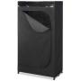 Whitmor Portable Wardrobe Clothes Closet Storage Organizer with Hanging Rack - Black Color - No-tool Assembly - See Through Window - Washable Fabric Cover - Extra Strong & Durable - 19.75 x 36 x 64”