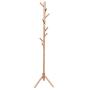 youeneom Solid Wood Tree Coat Rack Stand, 8 Hooks - Super Easy Assembly NO Tools Required - Hallway/Entryway Coat Hanger Stand for Clothes, Suits, Accessories (Khaki(B))