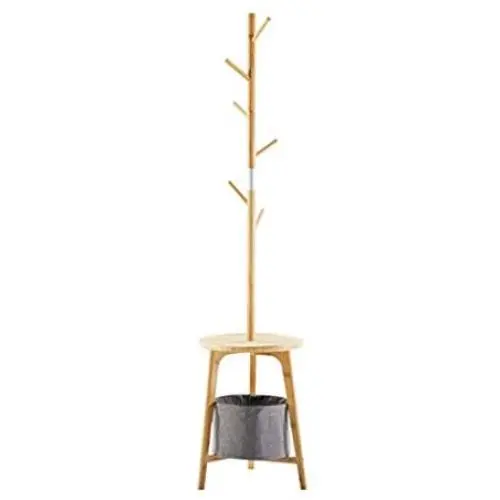 COAT RACK Solid Wood Tree Hook with Stool and Storage Boxes Clothes Hanger COAT RACK Solid Wood Tree Hook with Stool and Storage Boxes Clothes Hanger