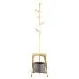 COAT RACK Solid Wood Tree Hook with Stool and Storage Boxes Clothes Hanger COAT RACK Solid Wood Tree Hook with Stool and Storage Boxes Clothes Hanger