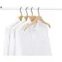 JS HANGER Coat Hangers Wooden Suit Hangers 18" Length with Non-Slip Stripes and Notches - Natural, Set of 8 JS HANGER Coat Hangers Wooden Suit Hangers 18" Length with Non-Slip Stripes and Notches - Natural, Set of 8