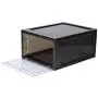 FlyingBean Drop-Front Shoe Boxes for Womens Mens, Clear Plastic Foldable Stackable Shoe Organizer Wall, Storage Shoe Boxes Save Space & Cleans for Closet Shelf Entryway Hallway, 2 case in Package