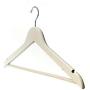 BIBIBA 5Pcs Wooden Hanger Anti Slip Clothes Coat Garment Suit Shirt Trouser Rack White 44.5 X 22.5Cm,