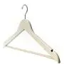 BIBIBA 5Pcs Wooden Hanger Anti Slip Clothes Coat Garment Suit Shirt Trouser Rack White 44.5 X 22.5Cm,