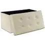 WoneNice 30 Inches Faux Leather Folding Storage Ottoman Bench, Ottoman Toy Chest Folding Storage Box, Hold Up to 300 LB (Beige) WoneNice 30 Inches Faux Leather Folding Storage Ottoman Bench, Ottoman Toy Chest Folding Storage Box, Hold Up to 300 LB (Beige)