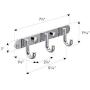 MAYKKE Gilbert Brass 3 Hook Coat Rack Wall Mount Bathroom, Entryway, Hallway, Mudroom Clothes Hat and Key Hanger Polished Chrome, OYA1060101