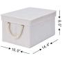 StorageWorks Storage Bins with Lids, Decorative Storage Boxes with Lids and Cotton Rope Handles, Mixing of Beige, White & Ivory, Large, 3-Pack