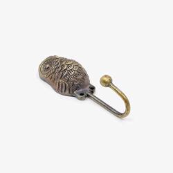 abodent.com Cute Brass Colour Owl Bird Coat Hook Hooks Wall Mounted Door Hook Hanger for Hat Coat Clothes Kitchen Bathroom Bedroom Office (Screws Included)