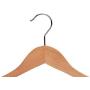 JS HANGER 6-Pack Wooden Hangers Nature Finish Wide Shoulder Hangers