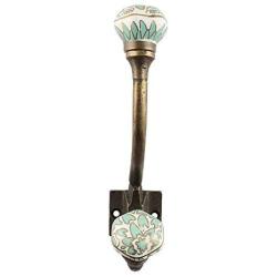 Indianshelf Handmade 1 Artistic Vintage Green Iron Hexagon Small Wall Hooks Hangers/Clothes Hooks for Wall