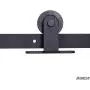 JUBEST Black Steel Sliding Barn Door Hardware Kit 6.6ft, for 36&quot Wide Door Panel Wood Single Door(T Style Hanger)