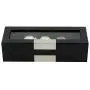 5 Piece Black Wood Watch Display Case Storage Organizer Boxes with Stainless Steel Accents 5 Piece Black Wood Watch Display Case Storage Organizer Boxes with Stainless Steel Accents