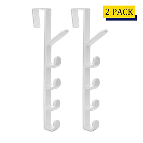 Home-Organizer Tech 5 Layers Over The Door Hook Organizer Rack Hanger Backpack Handbag Door Hook, Pack of 2