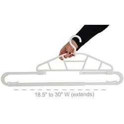 Home-X Expanding Hanger, Extendable Plastic Hanger for Heavy Clothes, Blankets, Towels, Duvets, and Accessories, Adjustable Hanger-18.5” to 30”W