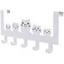 Zonman Cartoon Wall Mounted Bag Hanger Towels Rack Door Hanging Clothes Rack Free Nail Hanger Coat Rack Clothing Hooks (Cute White Cat Hook)