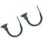 Flameer 1 Pair U-Shape Window Curtain Holdbacks Window Decorative Hook Draperies Clothes Hanger - Square_Black