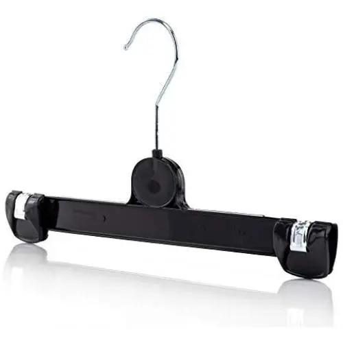 HANGERWORLD 10 Black 11.8inch Plastic Coat Clothes Garment Pants Skirt Clip Hanger HANGERWORLD 10 Black 11.8inch Plastic Coat Clothes Garment Pants Skirt Clip Hanger