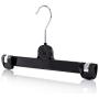 HANGERWORLD 10 Black 11.8inch Plastic Coat Clothes Garment Pants Skirt Clip Hanger