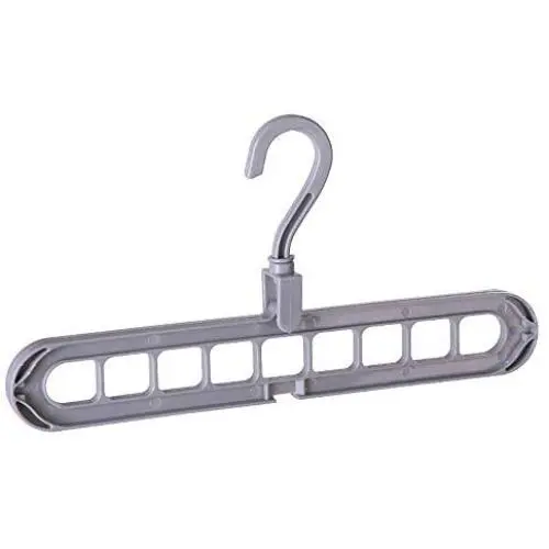 Magic Clothes Hanger,GTWCK 360 Degrees Rotating Multi-Function Nine Hole Hanger Plastic Non Slip Drying Rack for Home Bedroom (Nordic ash)