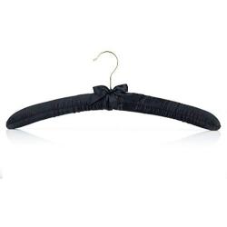 HANGERWORLD 10 Black 17inch Satin Padded Top Coat Clothes Garment Dress Hangers