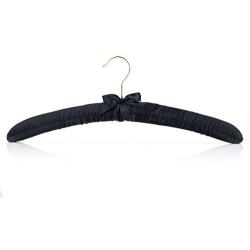 HANGERWORLD 10 Black 17inch Satin Padded Top Coat Clothes Garment Dress Hangers