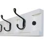 NIKKY HOME Wall Mounted Movable Coat Rack Hanger 5 Dual Hooks for Bags Clothes in Hallway Entryway Bedroom Bathroom, White