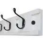 NIKKY HOME Wall Mounted Movable Coat Rack Hanger 5 Dual Hooks for Bags Clothes in Hallway Entryway Bedroom Bathroom, White