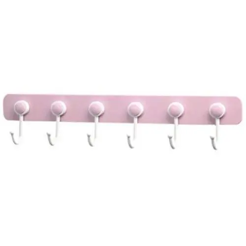 super1798 6 Hooks 360 Degree Rotating Sticky Wall Hanger Clothes Kitchen Tool Towel Rack - Pink super1798 6 Hooks 360 Degree Rotating Sticky Wall Hanger Clothes Kitchen Tool Towel Rack - Pink