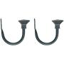 Flameer 1 Pair U-Shape Window Curtain Holdbacks Window Decorative Hook Draperies Clothes Hanger - Square_Black