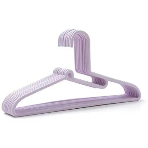 Drying Rack Student Household Non-Slip Hangers Plastic Adult Clothes Support Wardrobe Clothes Hangers Dormitory 20 Pack FANJIANI (Color : Purple)
