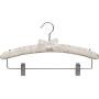 The Great American Hanger Company Satin Padded Combo Hanger, Ivory Finish with Chrome Hardware, Boxes of 12