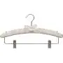 The Great American Hanger Company Satin Padded Combo Hanger, Ivory Finish with Chrome Hardware, Boxes of 12 The Great American Hanger Company Satin Padded Combo Hanger, Ivory Finish with Chrome Hardware, Boxes of 12