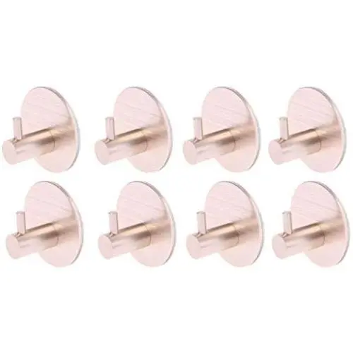 ZHARA 7 Pcs Round Self Adhesive Hooks Home Kitchen Wall Door Hook Clothes Coat Bag Key Hanger Bathroom Towel Holder Storage Aluminum