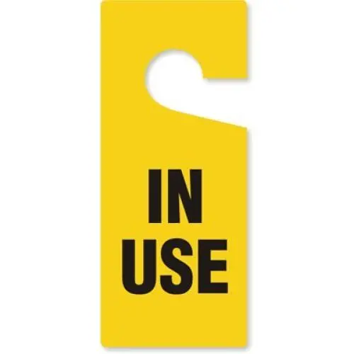 SmartSign "in Use" Pack of 6 Claw Shaped Door Hanger Tags | 3.75" x 8.875" Plastic SmartSign "in Use" Pack of 6 Claw Shaped Door Hanger Tags | 3.75" x 8.875" Plastic
