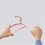 SAASNY Standard Plastic Hangers Adult Clothes Hangers,10 Pack,Thin Space Saving,Non-Slip Material,Simply Elegant,Nice Size for Adult Wardrobe/Closet/Cupboard,42 cm,Pink Ideal for Home and Shops