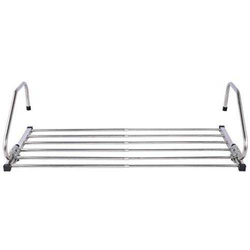 SUIXINSUOYU Stainless Steel Folding Clothes Rack,Window Sills Foldable Clothes Hangers Window Drying Rack Drying Sun Terrace Indoor Shoes Drying Clothes Rack-A
