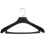 SAN RONG Plastic Extra Wide Suit Hangers, Pack of 15, Width: 17.7",Notched Shoulders & Swivel Hooks, Black